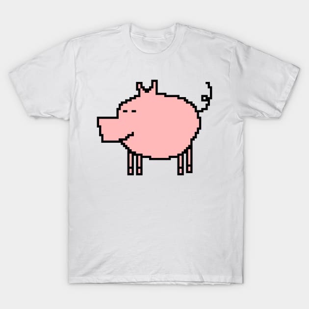 Pixelart Pink Pig T-Shirt by ellenhenryart